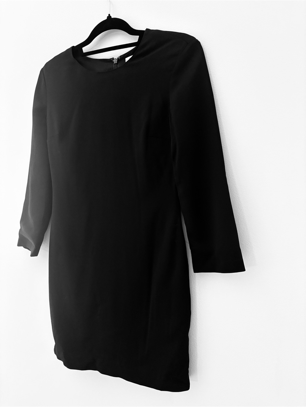 Babaton Black Long Sleeve Sheath Dress | Lined | Minimalist Chic | Size 0 - Picture 3 of 8